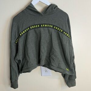 Under Armour Women's Green Taped Fleece Cropped Hoodie